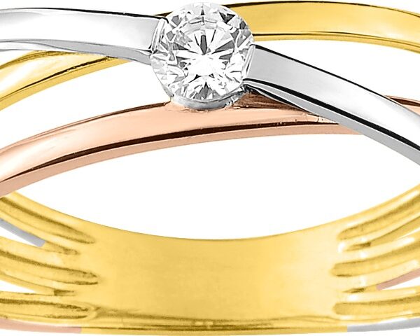 Bague oxyde de zirconium en or 375‰