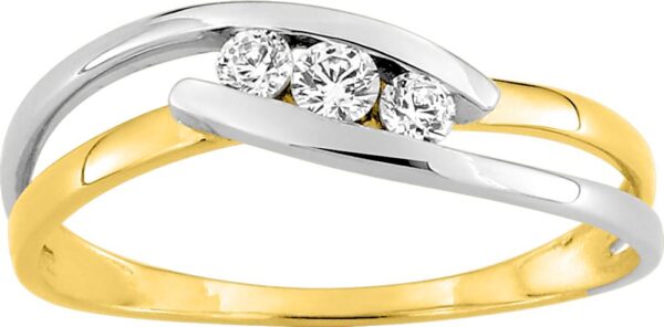Bague oxyde de zirconium en or 375‰