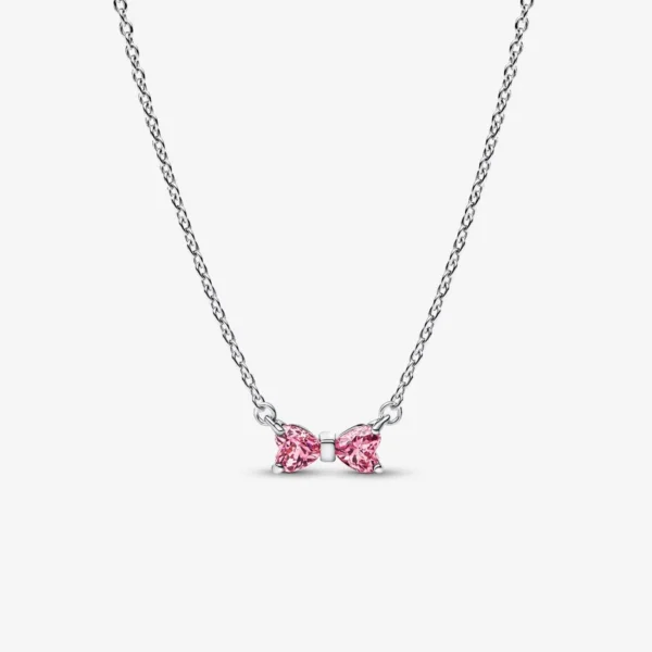 Collier à Pendentif Nœud Rose