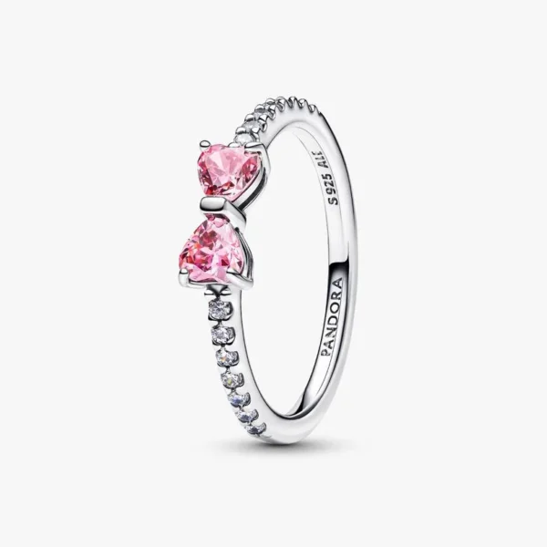 Bague Nœud Rose Scintillant